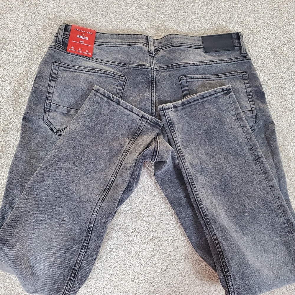 Projek Raw Jeans Men's 38x32 Act Meas. 39 Black Skinny Fit Straight Denim NWTGS